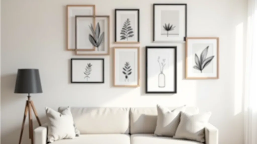 Gallery wall with framed art and photography